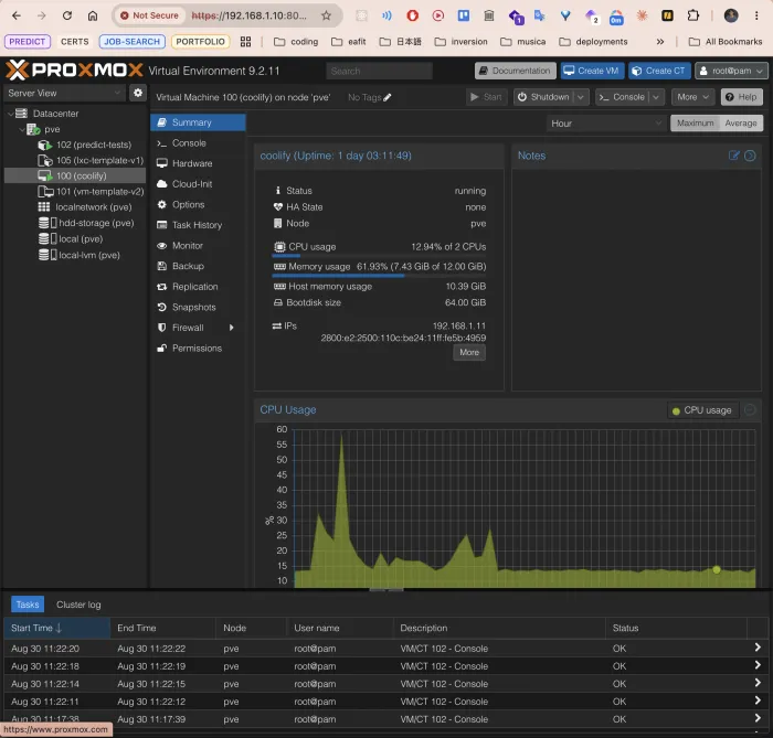 Proxmox funcionando